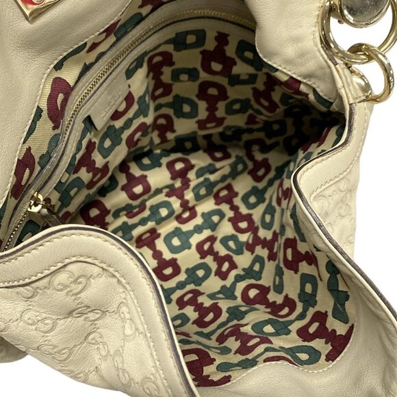 GUCCI Indie 177139 Gray Beige Leather - Tote Bag - Picture 15 of 16